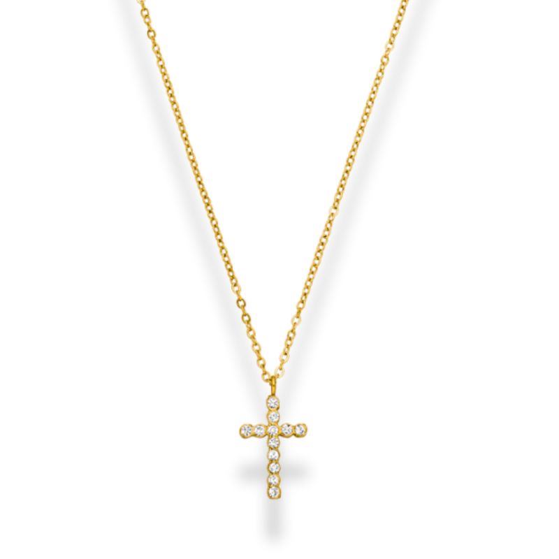 Lucid Cross Necklace 14K Gold Plated