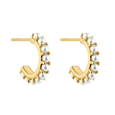 Boucles d'oreilles à tige en perles Majestic plaquées or 14 carats