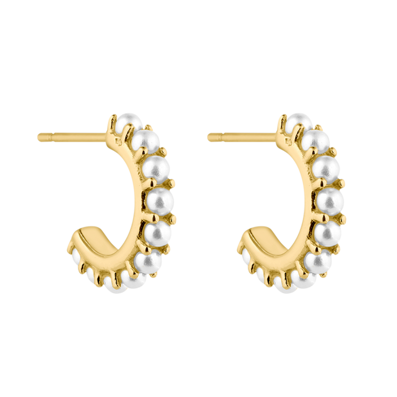 Majestic Pearl ear studs 14K gold plated