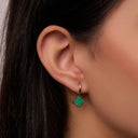 Malachite Lucky Leaf Ohrringe 14K Vergoldet