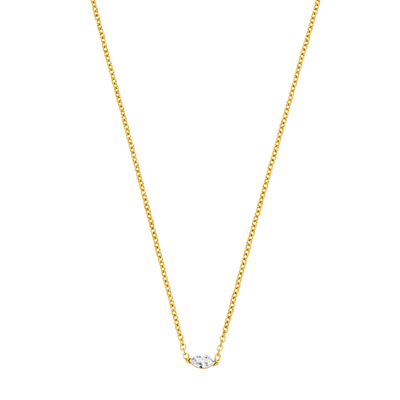 Collier Marquise Elegance plaqué or 18 carats