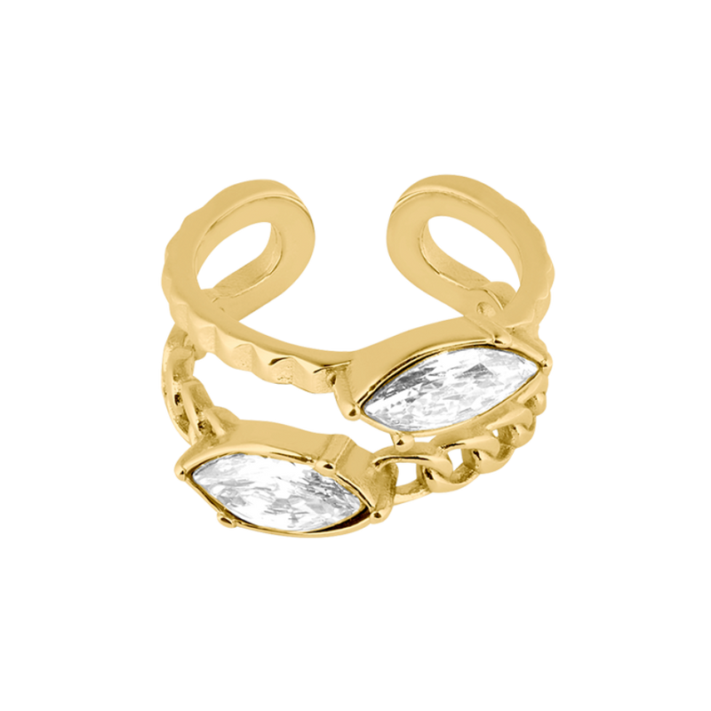 Marquise Elegance Ring 14K Gold Plated