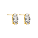 Marquise Stone Stud Earrings 14K Gold Plated