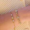 Melsol Lucky Flower Pearl Armband 14K vergoldet