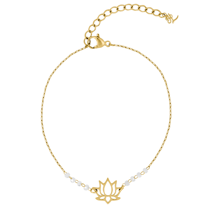Bracelet Lotus envoûtant plaqué or 18 carats