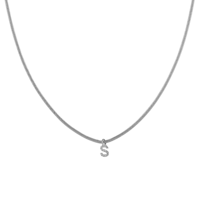 Mini collier de lettres élégant plaqué or 14 carats