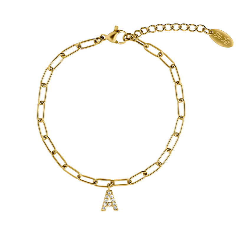Mini Teresa Shiny Letter Bracelet Gold
