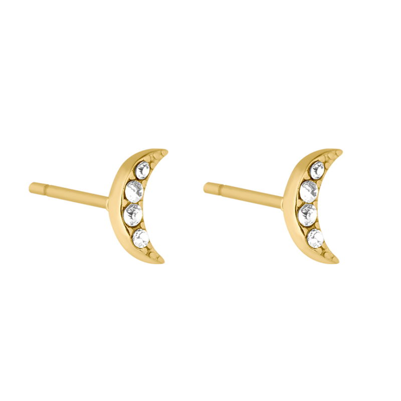 Minimal Crescent Ohrstecker 14K Vergoldet