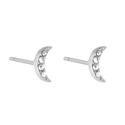 Minimal Crescent Ear Studs 14K Gold Plated