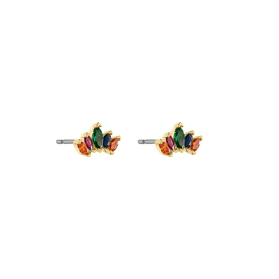 Boucles d'oreilles à tige Trône plaqué or 18 carats