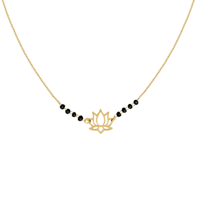 Noir Mesmerizing Lotus Necklace 18K Gold Plated