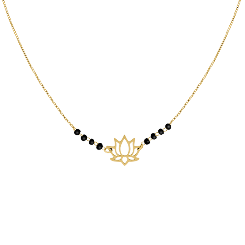 Noir Mesmerizing Lotus Necklace 18K Gold Plated