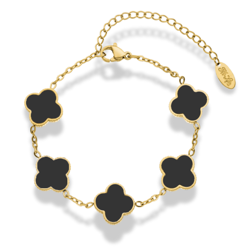 Noir Lucky Leaf Abbaddon Bracelet 14K Gold Plated