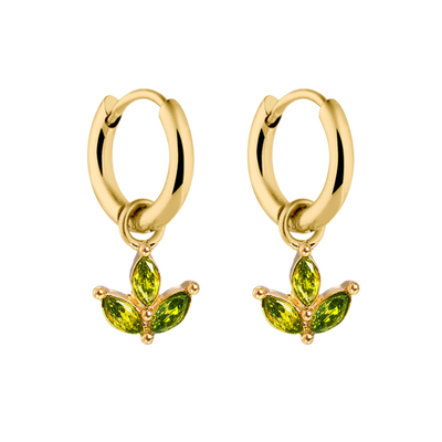 Lotus Leaf Huggie Earrings 14K Gold Plated