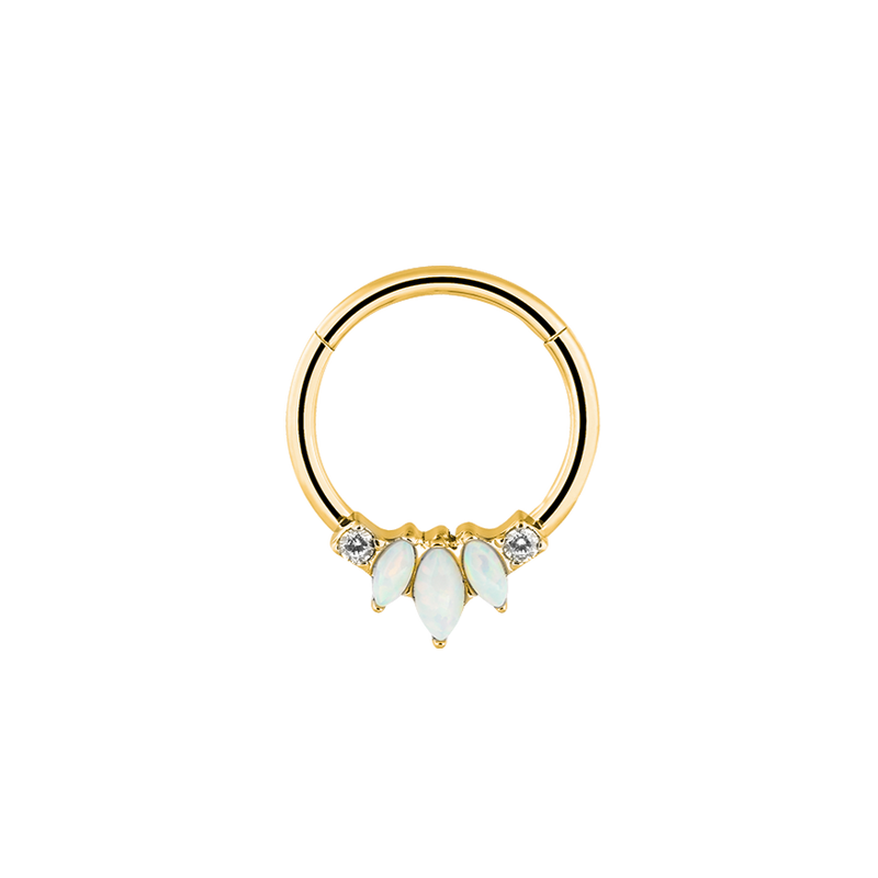 Lotus Opal Clicker Piercing Gold