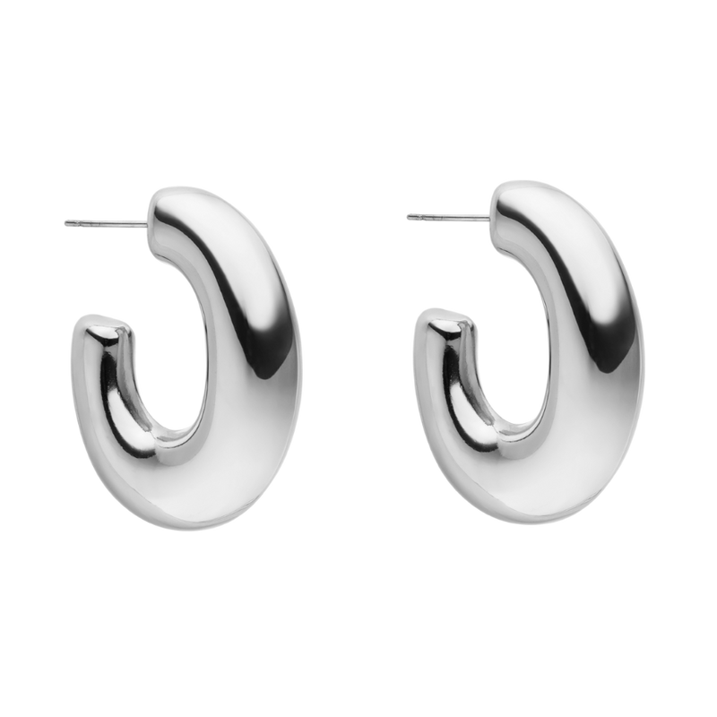 Oval Bold Hoop Earrings 18K Gold Plated 