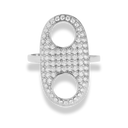 Oval Pave Button Ring 14K Vergoldet