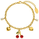 Sweet Cherry Charm Armband 14K Vergoldet