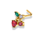 Pave Cherry Nose Piercing - Titanium