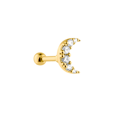 Pave Crescent Ohr Piercing Gold