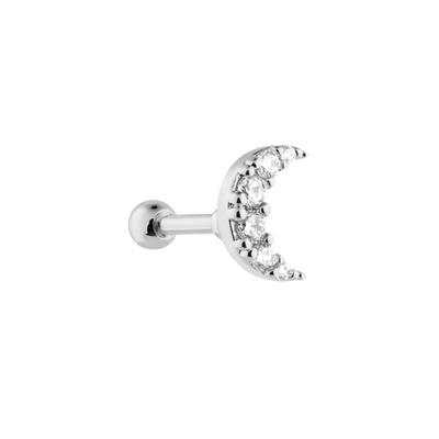 Pave Crescent Ear Piercing Gold