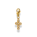 Pave Cross Charm 14Karat Vergoldet