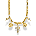 Pave Cross Charm Necklace 14K Gold Plated