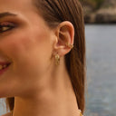 Pave Flow Deluxe Huggie Ohrringe 14K Vergoldet