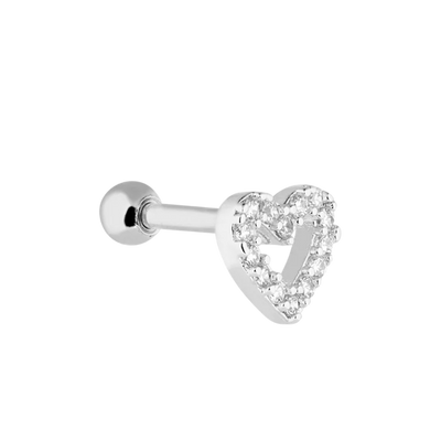 Pave Heart Ohr Piercing Gold