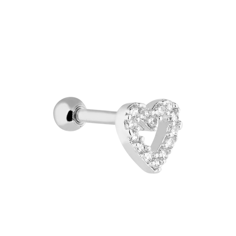 Pave Heart Ear Piercing Gold