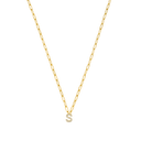 Pave Letter Mini Teresa Necklace 14K Gold Plated