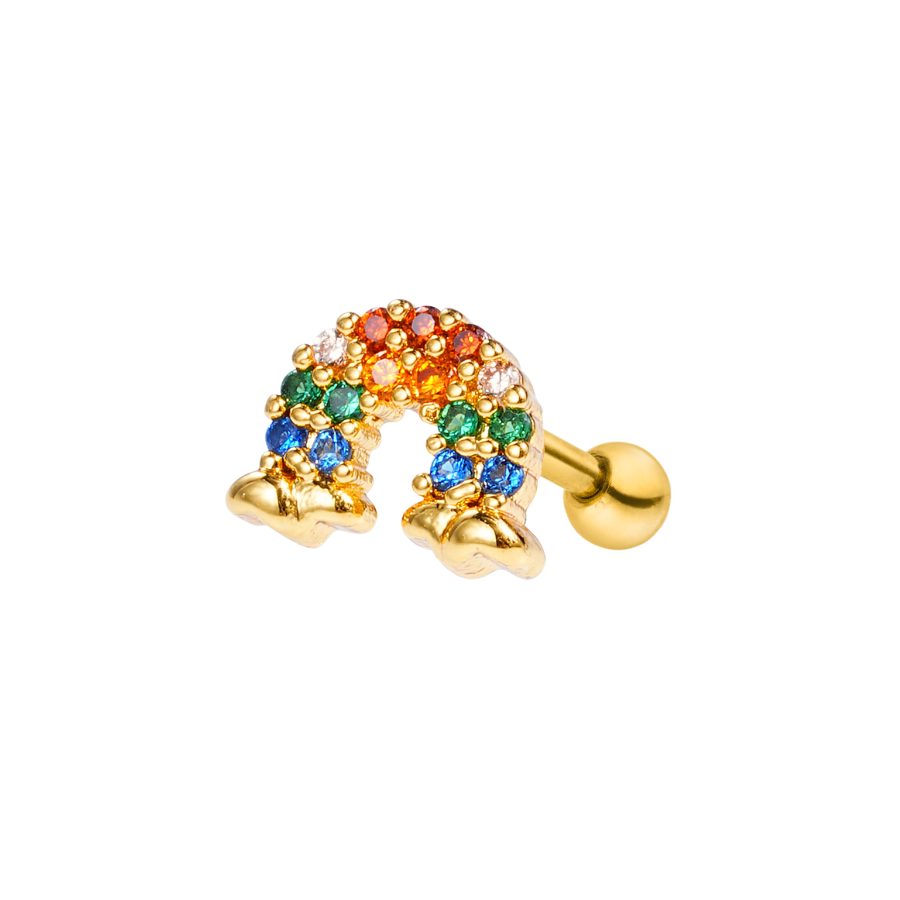 Pave Rainbow Ohr Piercing 18K Vergoldet – HI-LIFE