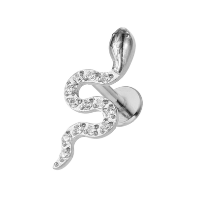 Pave Snake Labret Piercing - Titan