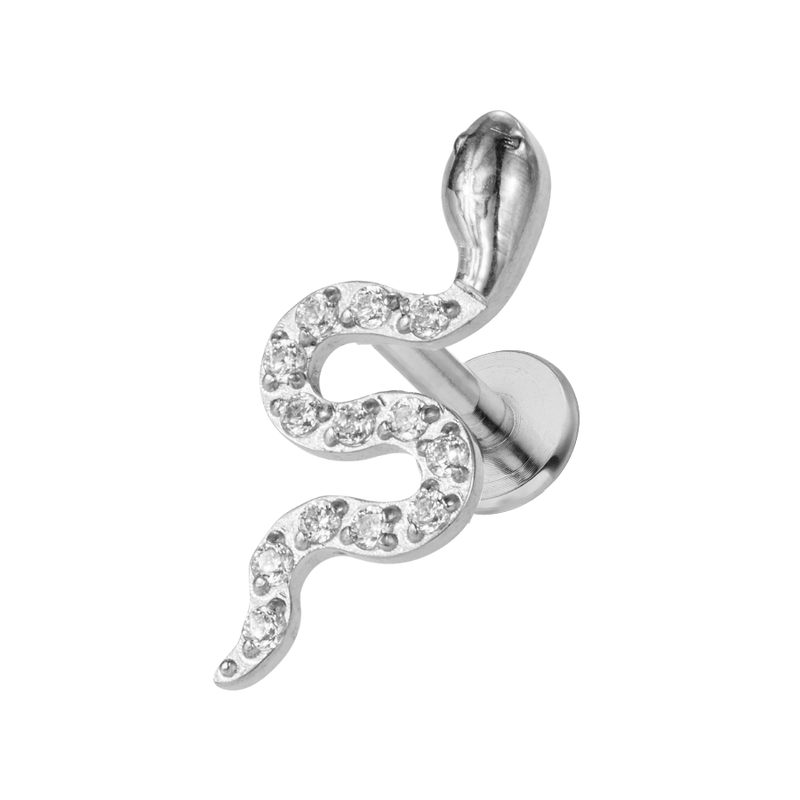 Pave Snake Labret Piercing - Titan