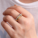 Pave Bi-Color Infinity Flow Ring 14K Vergoldet