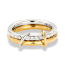 Pave Bi-Color Infinity Flow Ring 14K Vergoldet