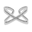 Pave Crossover Ring 14K Vergoldet