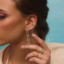 Pave Deluxe Dangle Ohrstecker 14K Vergoldet