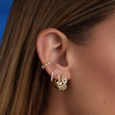 Pave Flow Deluxe Huggie Ohrringe 14K Vergoldet