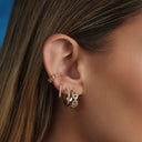 Pave Flow Deluxe Huggie Ohrringe 14K Vergoldet