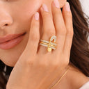 Pave Flow Safety Ring 14K Vergoldung