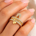 Pave Flow Safety Ring 14K Vergoldung