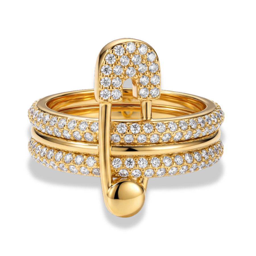 Pave Flow Safety Ring 14K Vergoldung – HI-LIFE