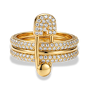 Pave Flow Safety Ring 14K Vergoldung