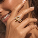 Pave Flow Safety Ring 14K Vergoldung