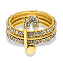 Pave Flow Safety Ring 14K Vergoldung