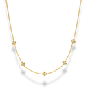 Pave Flower Necklace 14K Gold Plated