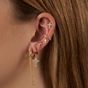 Pave Huggie Cross Ear Cuff 