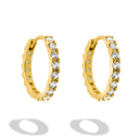 Pave Huggie Hoop 2.0 Ohrringe - Titan