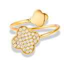 Pave Lucky Leaf Around Ring 14K Vergoldet
